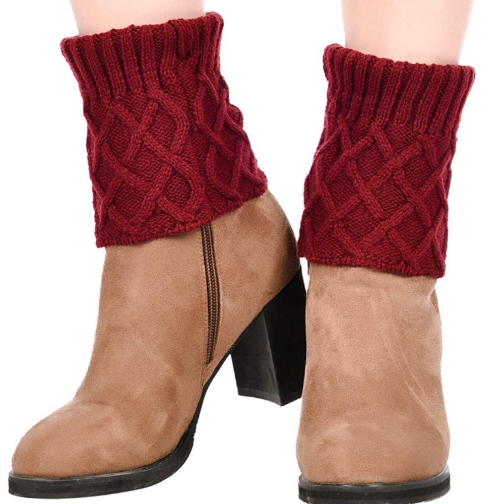 💥 SALE Basketweave Crochet Knit Fold Over Boot Cuffs - Picture 3 of 4